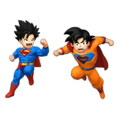 Goku cachetada a Superman sticker