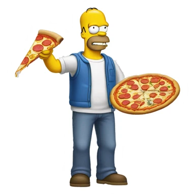  Homer prépare une pizza sticker