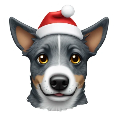 Blue Heeler Dog in Santa hat sticker