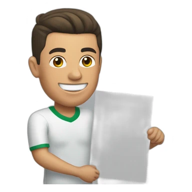 Cristiano Ronaldo holding a sign with Abdul Latif written on it sticker