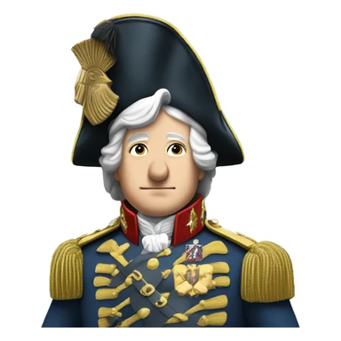 King George the III wearing an army uniform mounted atop a house  sticker