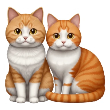 Grey British shorthair and ginger/white cat sticker