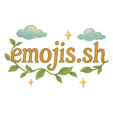 the text 'emojis.sh' in a ghibli-inspired, whimsical style sticker