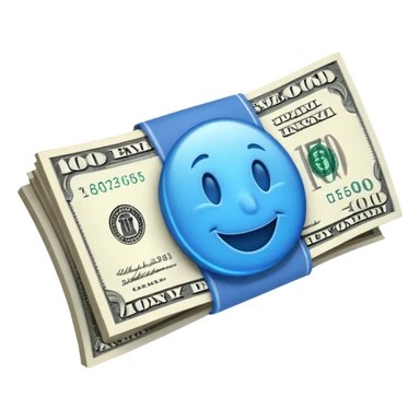 money bill colored blue sticker
