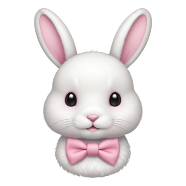 white bunny with pink bowtie sticker