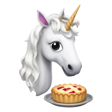A unicorn baking a pie sticker