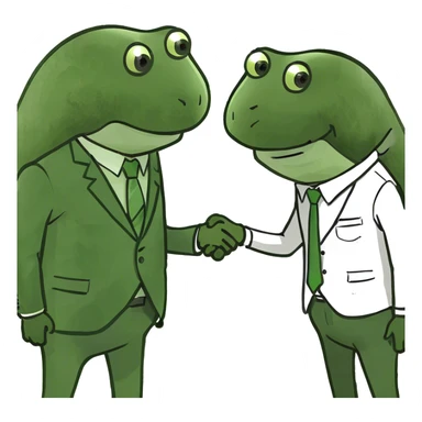 2 human meeting sticker