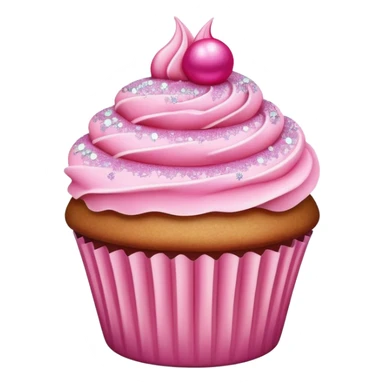 cupcake with pink icing, с блёстками sticker