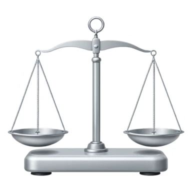 A minimal schematic drawing of a balance scale.  sticker