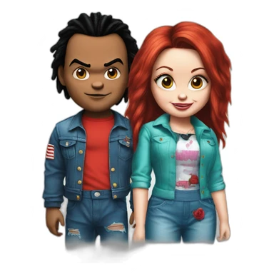 Chucky and Tiffany sticker