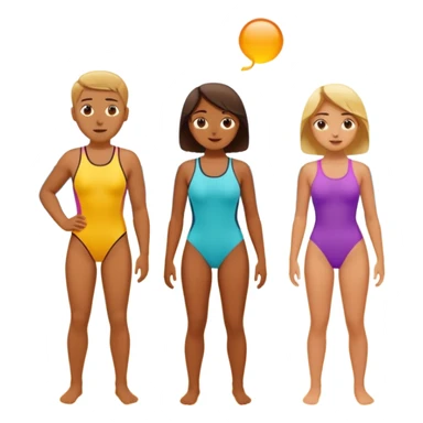 Create an emoji of 3 people feeling hot on the beach. sticker
