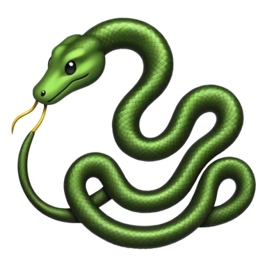 Minimalist emoji-style sticker of a bent paperclip shaped like a snake, wrapping onto itself. Thin black silhouette, no texture. sticker
