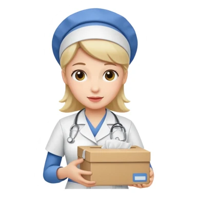 Nurse offering box of tissue











 sticker