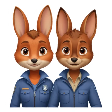 Judy hoopps and nick wilde human  sticker