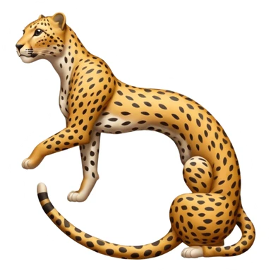 leopard stretching with its back arched sticker