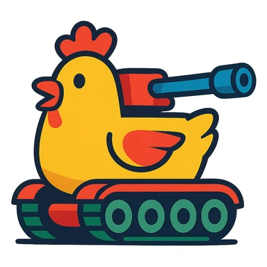 tank shaped like a chicken sticker
