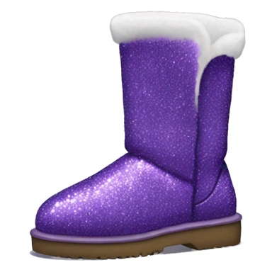 Realistic purple glitter and fur Ugg boots. sticker