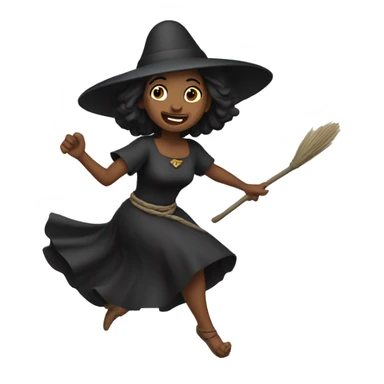 Bruja volando escoba sticker