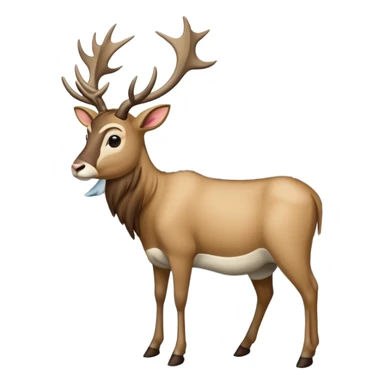 Eland trekt slede in dennenbos  sticker