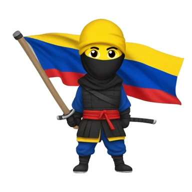 Ninja with romania flag sticker