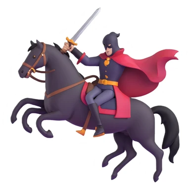 headless horseman holding a sword, dynamic action pose sticker