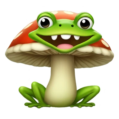 frog and mushroom sticker
