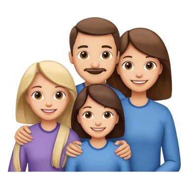 Happy family of 5: mom, dad, sisters and brother sticker