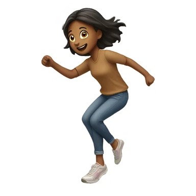 a girl hopping sticker