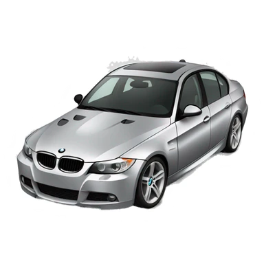 BMW e90 in silver with Black rims sticker