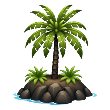 Palmera de color negro y isla negra sticker