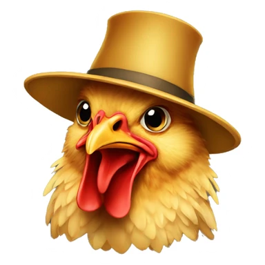 chicken in a general hat sticker