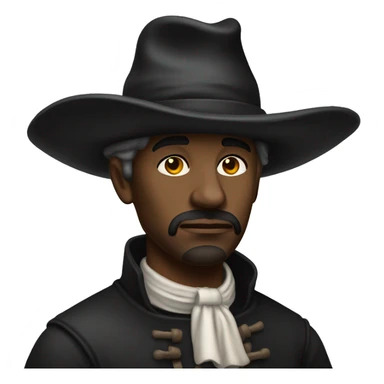 Massachusetts Bay Colony pilgrim with a black hat and somber expression sticker