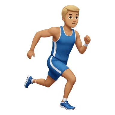 tall, stocky man running in a track meet sticker
