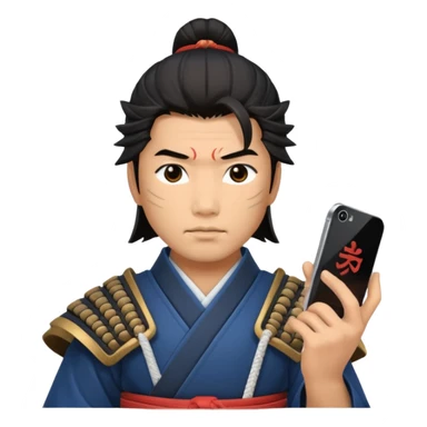 Samurai with Smartphone sticker