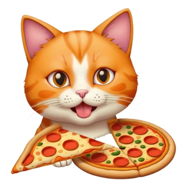 Cat eating a pizza  sticker