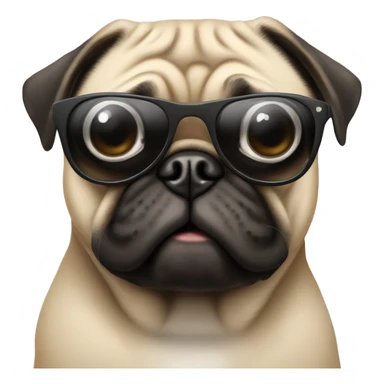 Pug wearing sunglasses  sticker
