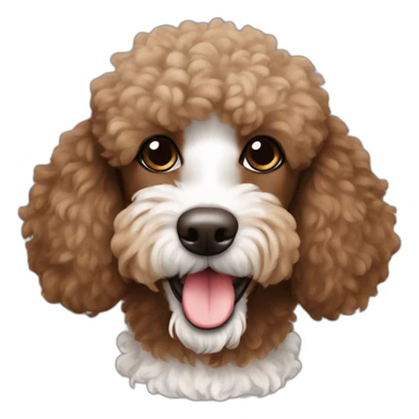 scruffy brown poodle with white stripe on face sticker