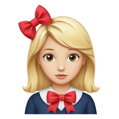 blonde girl with a bow  sticker