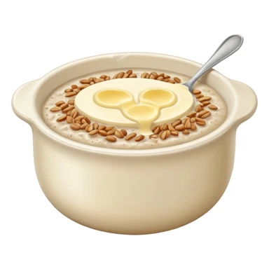 buckwheat porridge with a pat of butter on top sticker