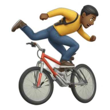 man falling off his bike sticker