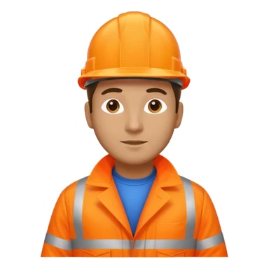 man in hi vis orange coat sticker