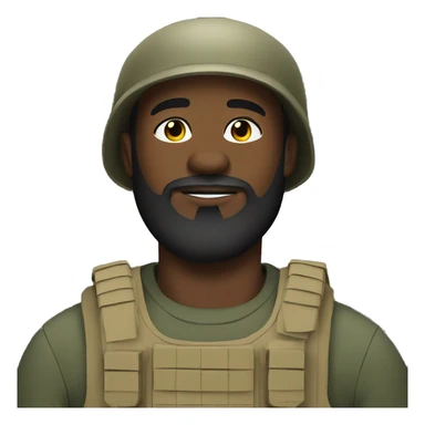soldier black man with beard gaming sticker