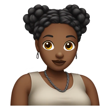 Plus size black woman with braids sticker