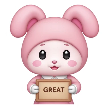 my melody with sign that says great work sticker