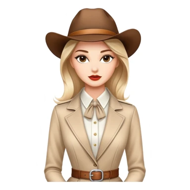 Beautiful Western female fashion model with elegant features, runway pose, stylish designer outfit sticker