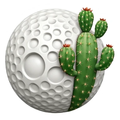 cactus trophy golf ball sticker