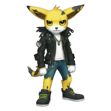 cute cool edgy punk Digimon-Fakemon-animal full body sticker