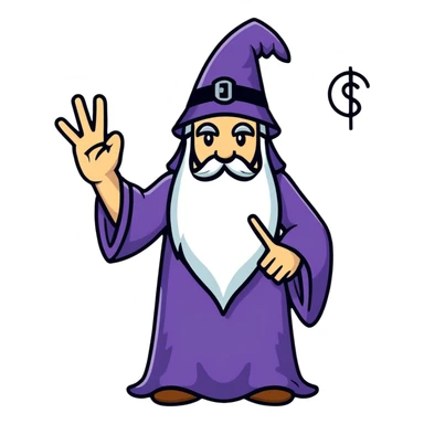 wizard making a stop hand sign sticker