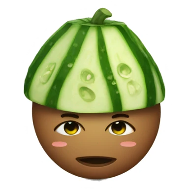 Emoji relaxing with cucumber in the eyes sticker