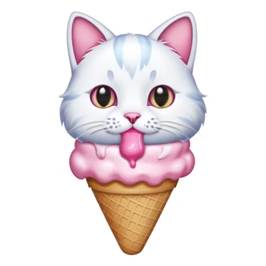 Cat eating a ice Cream  sticker